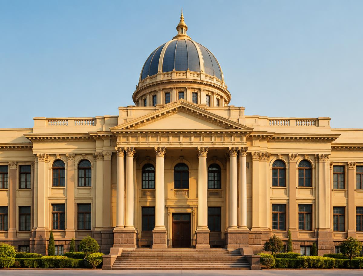 Municipal corporation building representing Nagar Nigam Namantaran property mutation in Indore