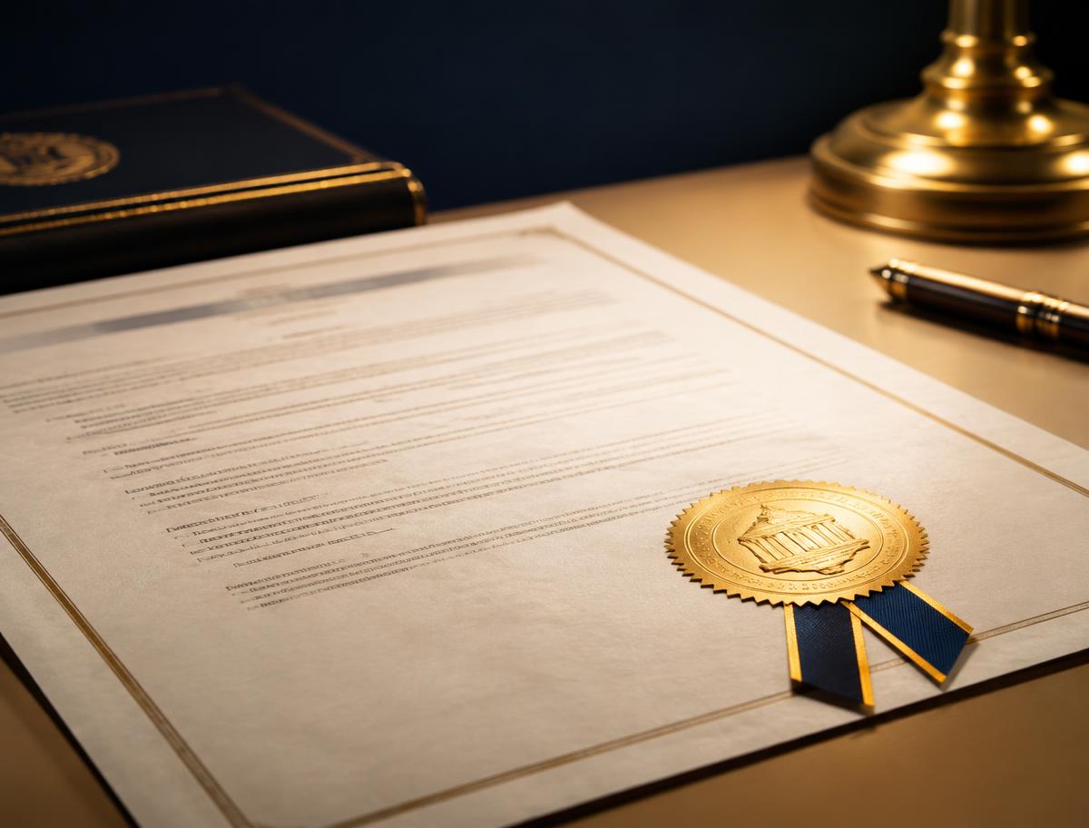 Certified copy of a registered property document with official seal, Indore
